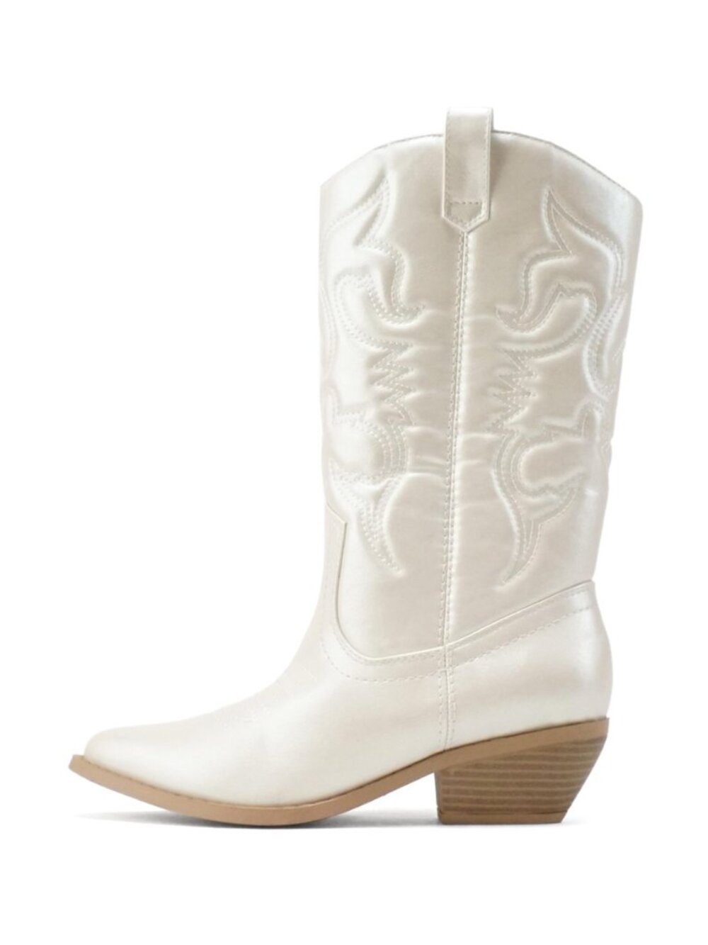 RENO ~ Women Western Cowboy Stitched Pointe Toe Low Heel Ankle Mid Shaft Fashion